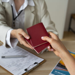 front-view-woman-working-as-travel-agent